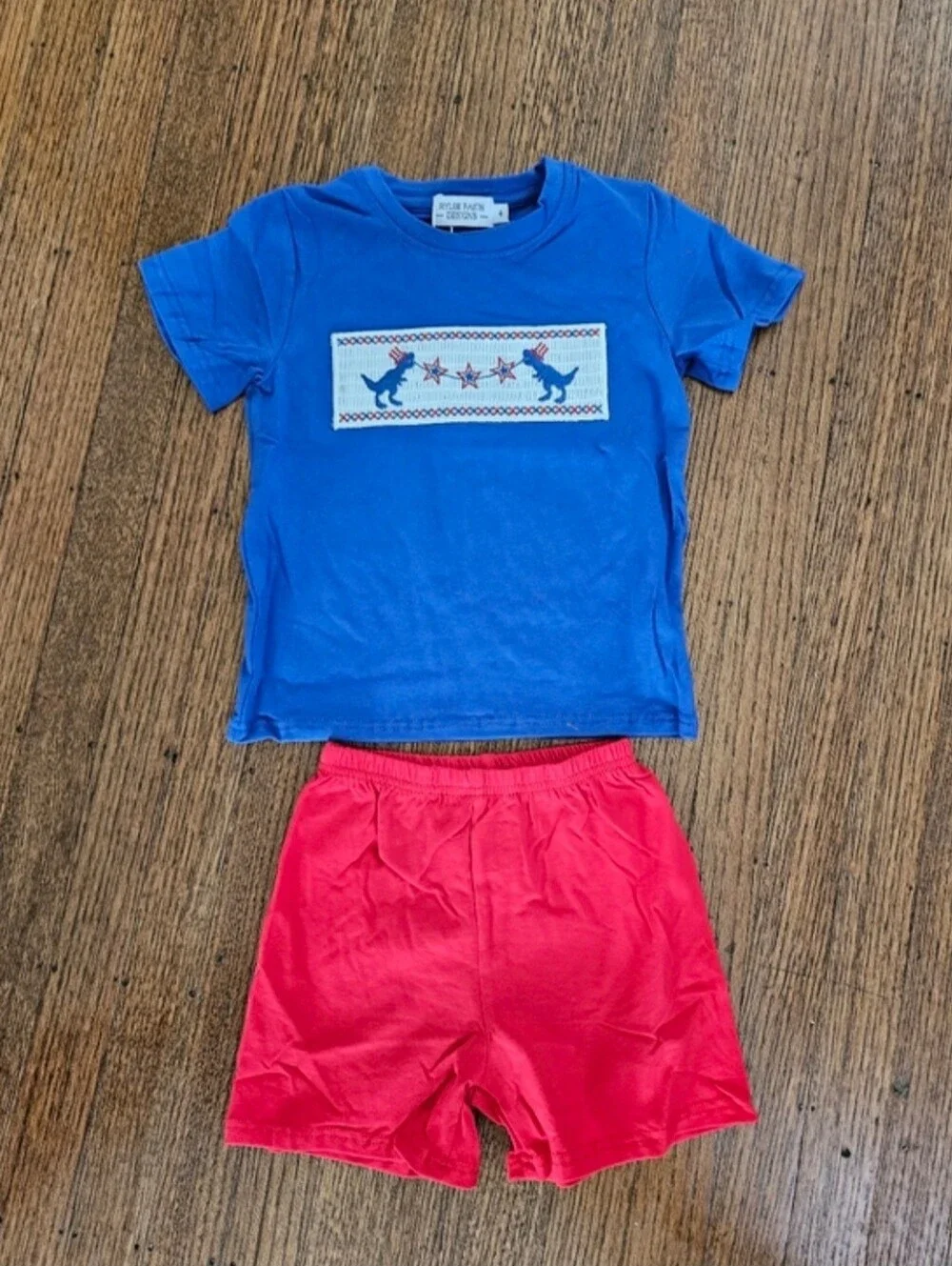 NWT Rylee Faith Designs Patriotic Dino Outfit 🇺🇸